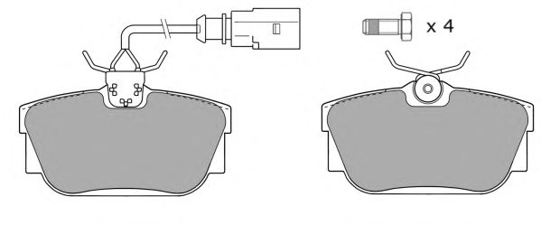 Комплект тормозных колодок, дисковый тормоз FBP-1163