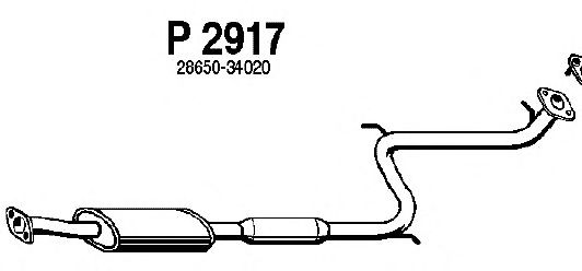 Средний глушитель выхлопных газов P2917