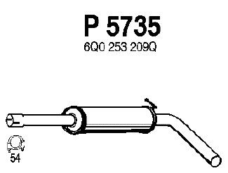 Средний глушитель выхлопных газов P5735