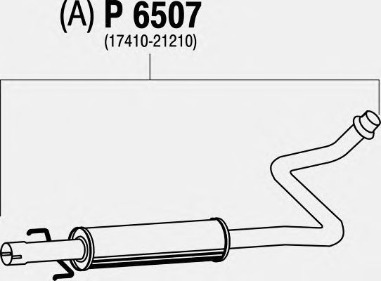 Средний глушитель выхлопных газов P6507