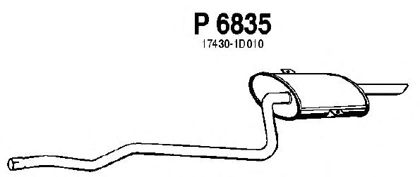 Глушитель выхлопных газов конечный P6835