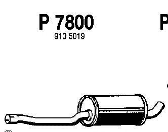 Средний глушитель выхлопных газов P7800