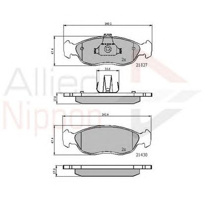 Комплект тормозных колодок, дисковый тормоз ADB0570