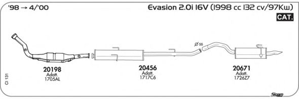 Sistema de gases de escape CI131