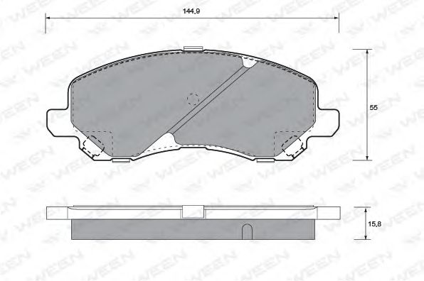 Комплект тормозных колодок, дисковый тормоз 151-1114