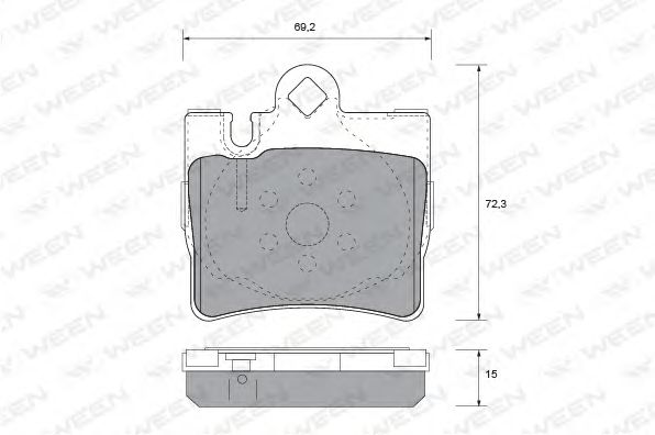 Комплект тормозных колодок, дисковый тормоз 151-1233