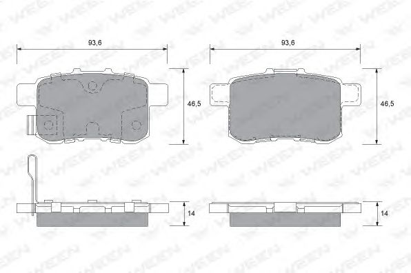 Комплект тормозных колодок, дисковый тормоз 151-2569