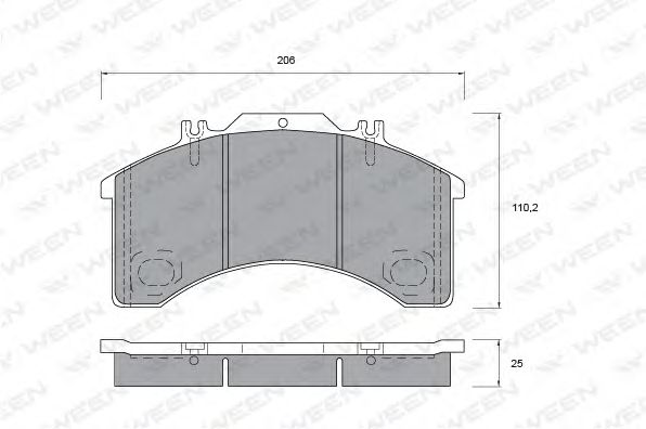 Комплект тормозных колодок, дисковый тормоз 151-1033