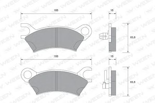 Комплект тормозных колодок, дисковый тормоз 151-1443