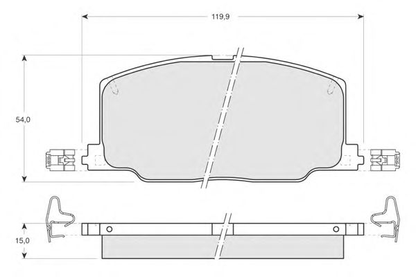 Комплект тормозных колодок, дисковый тормоз PF1369