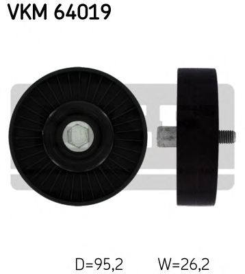 Deflection/Guide Pulley, v-ribbed belt VKM 64019