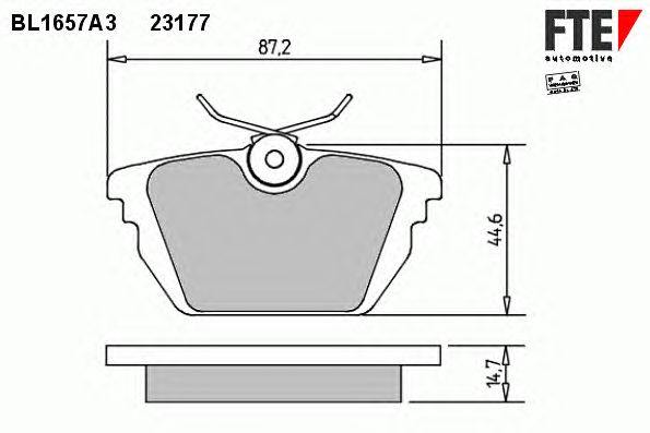 Kit de plaquettes de frein, frein à disque BL1657A3