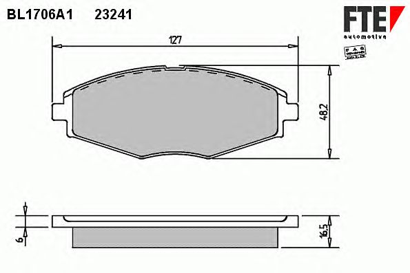 Комплект тормозных колодок, дисковый тормоз BL1706A1