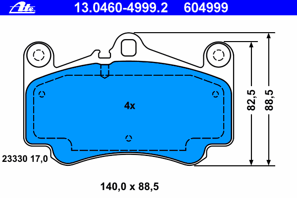 Комплект тормозных колодок, дисковый тормоз 13.0460-4999.2
