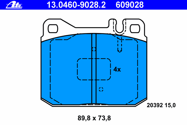 Kit de plaquettes de frein, frein à disque 13.0460-9028.2