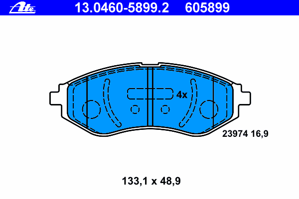 Комплект тормозных колодок, дисковый тормоз 13.0460-5899.2