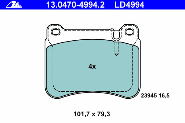 Комплект тормозных колодок, дисковый тормоз 13.0470-4994.2