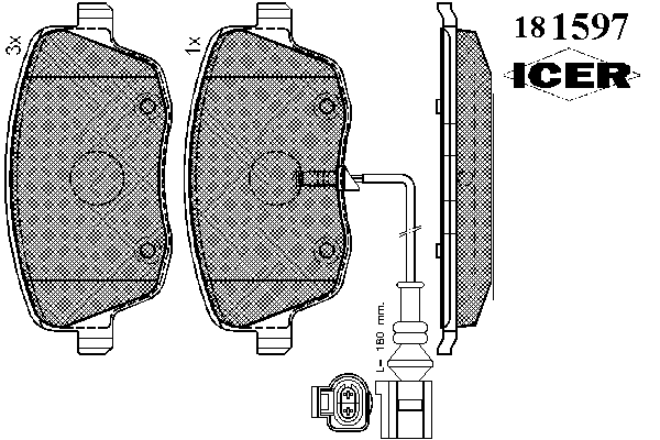 Комплект тормозных колодок, дисковый тормоз 181597