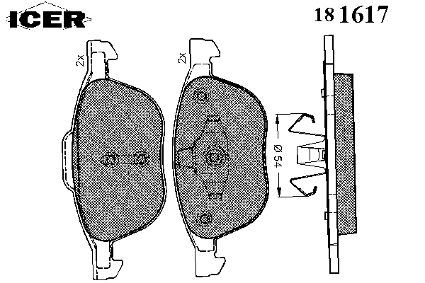 Комплект тормозных колодок, дисковый тормоз 181617