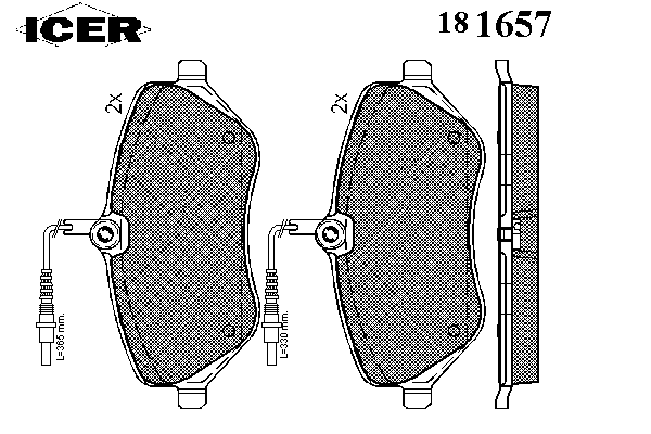 Kit de plaquettes de frein, frein à disque 181657