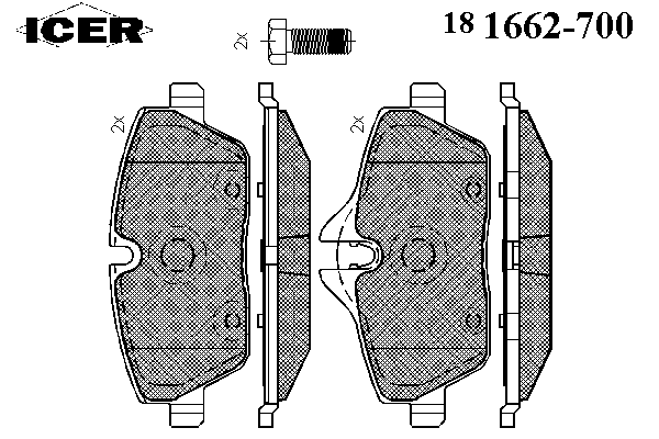 Комплект тормозных колодок, дисковый тормоз 181662-700