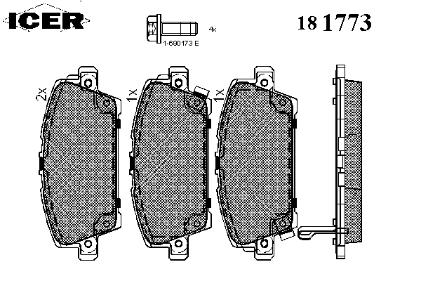 Kit de plaquettes de frein, frein à disque 181773