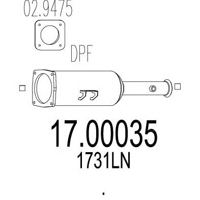 Сажевый / частичный фильтр, система выхлопа ОГ 17.00035