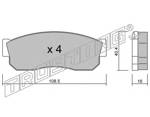 Комплект тормозных колодок, дисковый тормоз 211.1