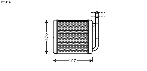 Permutador de calor, aquecimento do habitáculo HY6136