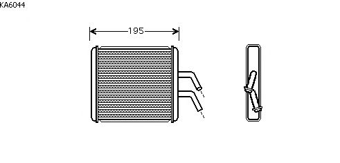 Permutador de calor, aquecimento do habitáculo KA6044