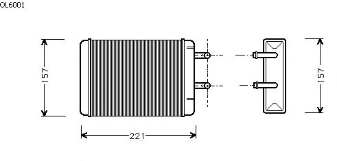 Permutador de calor, aquecimento do habitáculo OL6001