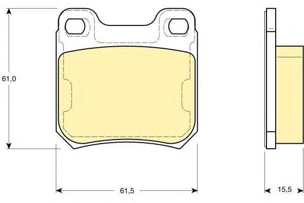 Комплект тормозных колодок, дисковый тормоз 6113462