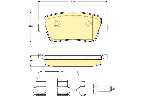 Комплект тормозных колодок, дисковый тормоз 6116371