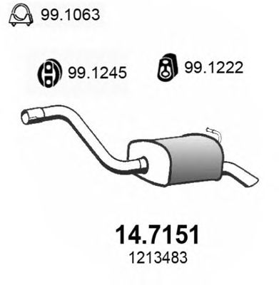 Глушитель выхлопных газов конечный 14.7151