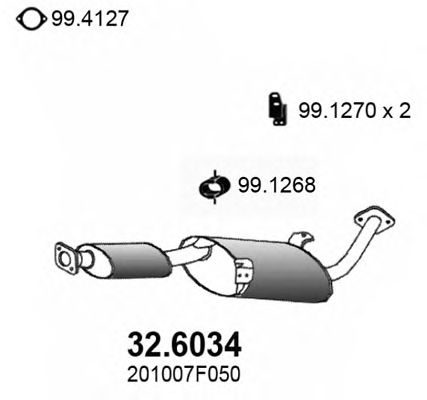 Средний глушитель выхлопных газов 32.6034