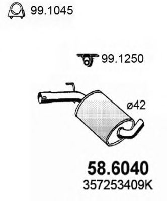 Mittelschalldämpfer 58.6040