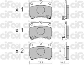 Kit de plaquettes de frein, frein à disque 822-370-0