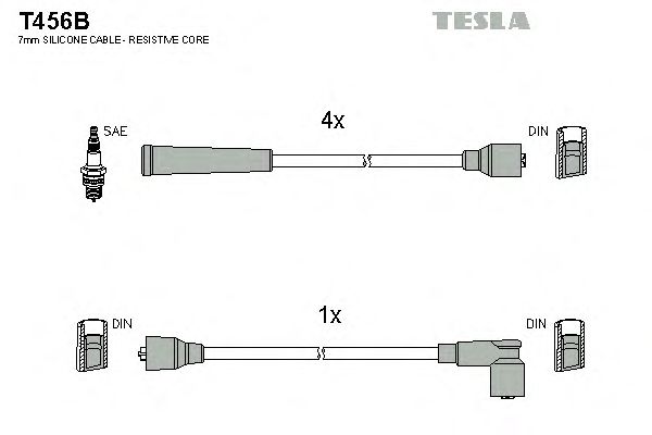 Комплект проводов зажигания T456B