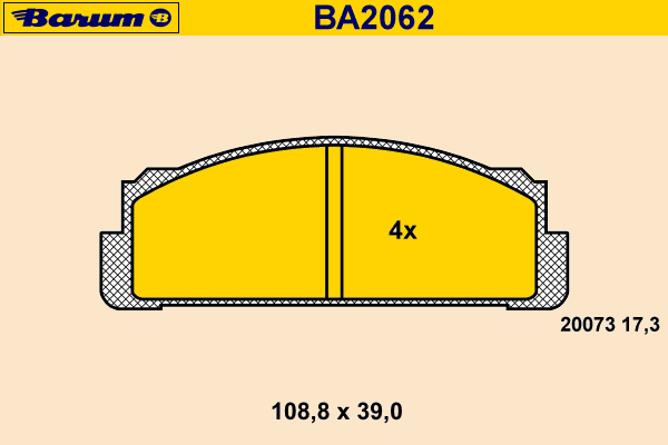 Bremsebelegg sett, skivebremse BA2062