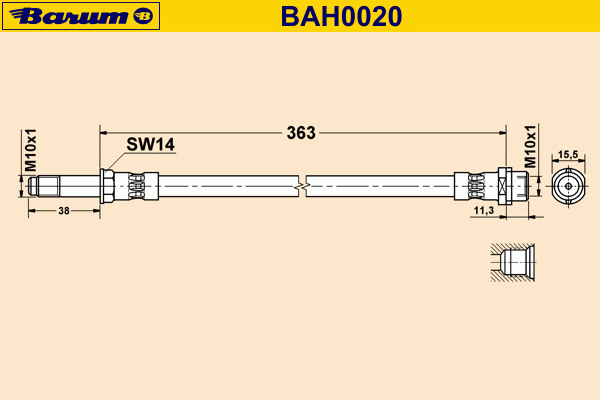 Tubo flexível de travão BAH0020