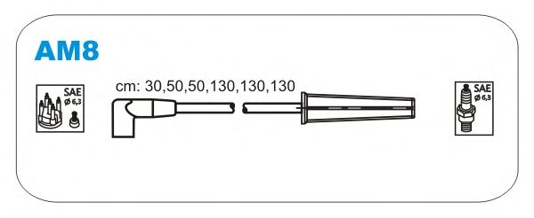 Комплект проводов зажигания AM8