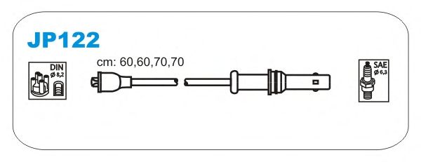 Комплект проводов зажигания JP122
