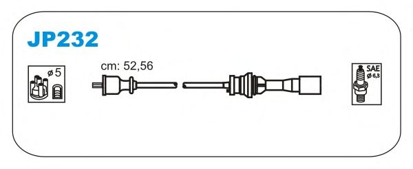 Комплект проводов зажигания JP232