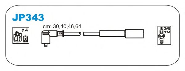 Комплект проводов зажигания JP343