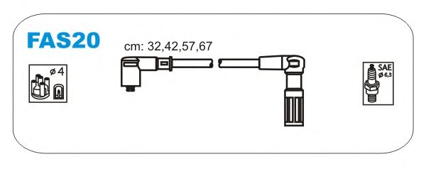 Комплект проводов зажигания FAS20