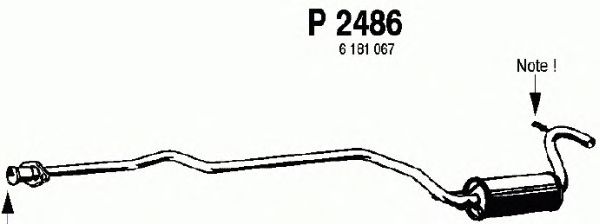 Средний глушитель выхлопных газов P2486