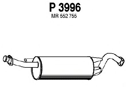 Средний глушитель выхлопных газов P3996