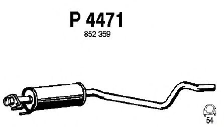 Средний глушитель выхлопных газов P4471