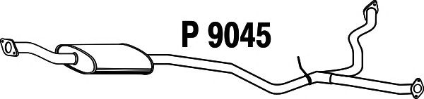 Средний глушитель выхлопных газов P9045