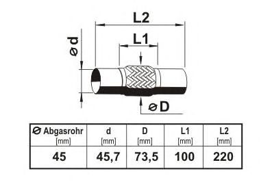Flexrör, avgassystem; Flexrör, avgassystem 460064